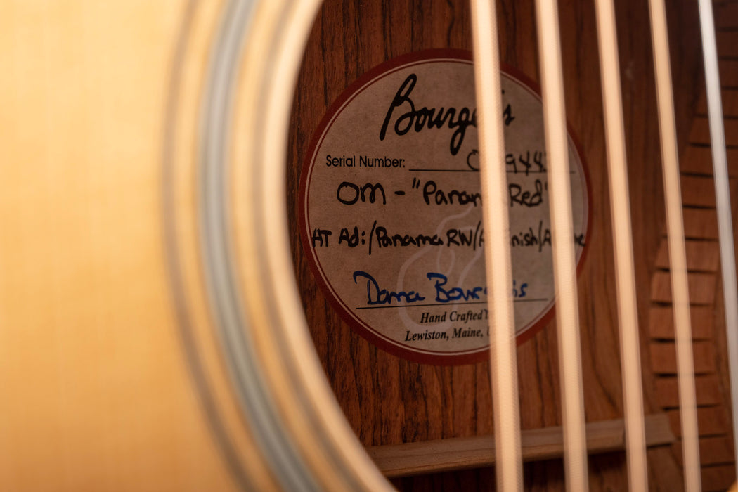 Pre Owned Bourgeois Panama Red OM Natural Acoustic Guitar With OHSC