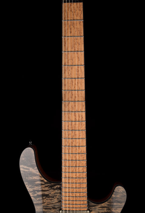 Mayones Regius 4Ever 7 String Baritone 5A Grade Quilted Flame Maple Top Trans Black Feather Finish