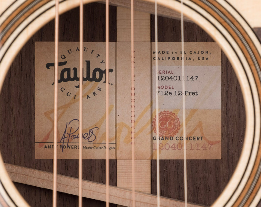 Taylor 712e 12-Fret Acoustic Electric Guitar With Case