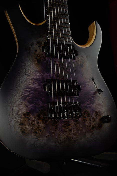 Mayones Duvell Elite 7 String Galaxy Eye Purple Satine Electric Guitar With Case