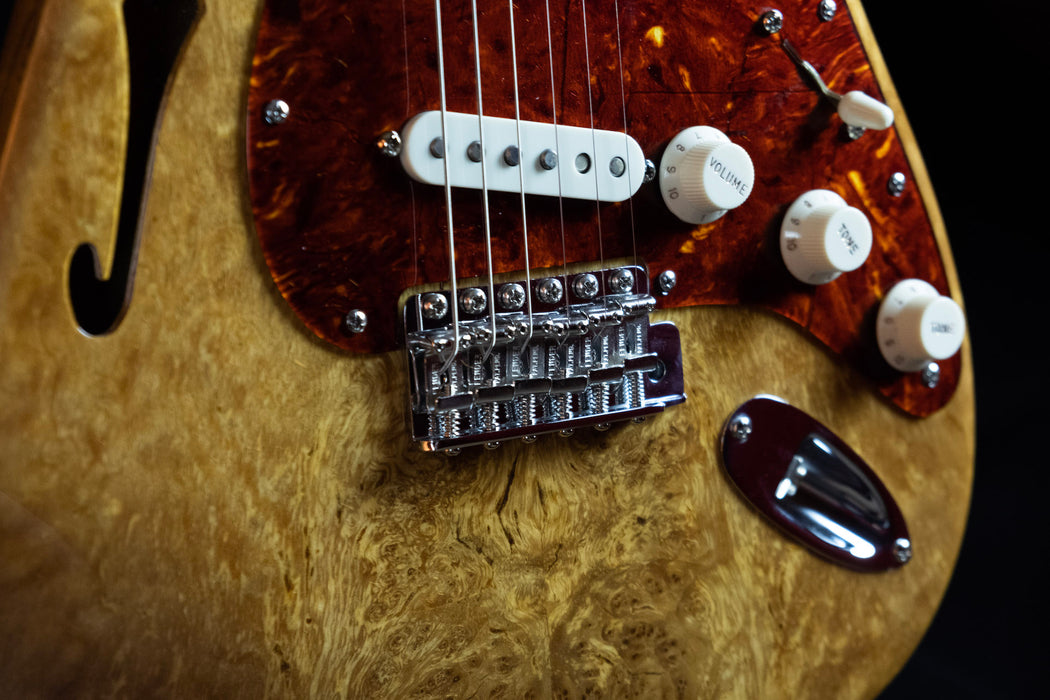 Fender Custom Shop Artisan Thinline Stratocaster Roasted Ash Body Spalted Maple Top Aged Natural