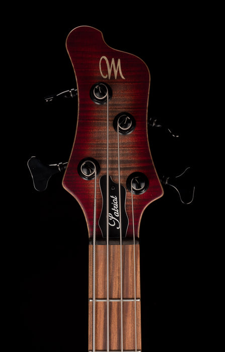 Mayones Patriot Classic 4 Flame Top Bass Satine Transparent Jeans Black 3-Tone Red Burst