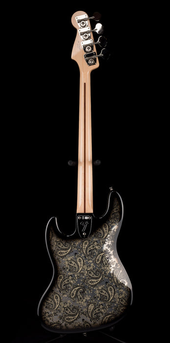 Pre Owned 2019 Fender Limited Edition Black Paisley Jazz Bass w/ Gig Bag Made in Japan
