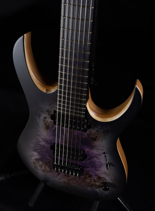 Mayones Duvell Elite 7 String Galaxy Eye Purple Satine Electric Guitar With Case