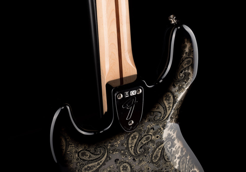 Pre Owned 2019 Fender Limited Edition Black Paisley Jazz Bass w/ Gig Bag Made in Japan
