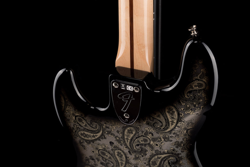 Pre Owned 2019 Fender Limited Edition Black Paisley Jazz Bass w/ Gig Bag Made in Japan