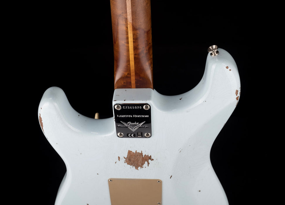 Fender Custom Shop Roasted 1956 Stratocaster Relic Faded Sonic Blue With Case