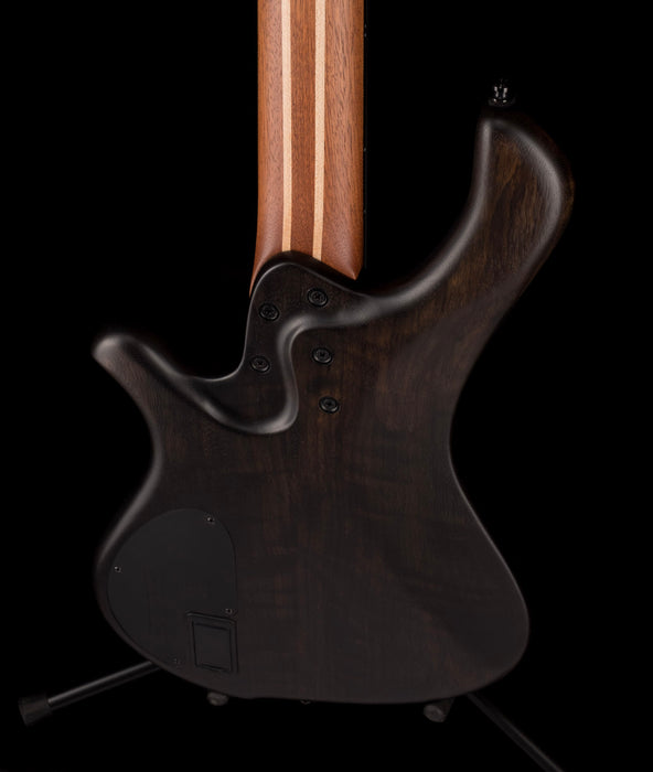 Mayones BE Elite EP 5 String Bass Guitar Trans Black Raw Eye Poplar Top With Case