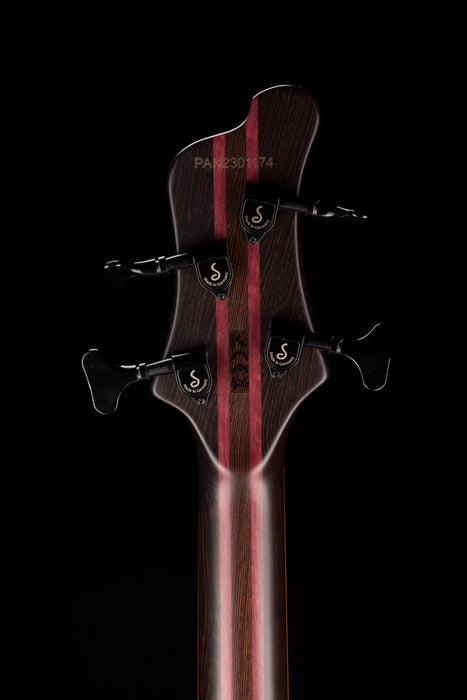 Mayones Patriot Classic 4 Flame Top Bass Satine Transparent Jeans Black 3-Tone Red Burst