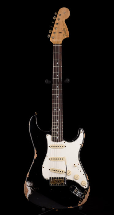 Fender Custom Shop 1967 Stratocaster Heavy Relic Aged Black Electric Guitar With Case
