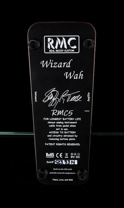 Real McCoy Custom RMC5 Wizard Wah Guitar Wah-Wah Effect Pedal Red Sparkle