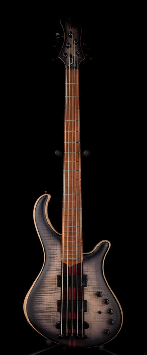 Mayones Patriot Flame Top 5 String Bass Guitar Transparent Jeans Black 2-Tone Burst