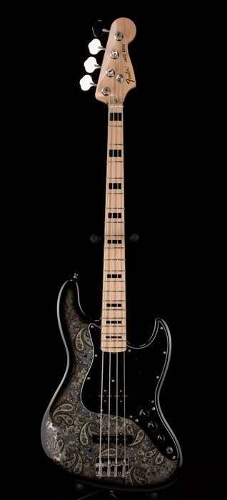 Pre Owned 2019 Fender Limited Edition Black Paisley Jazz Bass w/ Gig Bag Made in Japan