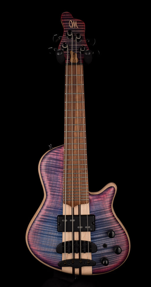 Mayones Cali4 Bass 17.5" Scale 3A Flamed Maple Top/Swamp Ash Body Techno Ultra-Violet Burst Finish with Case