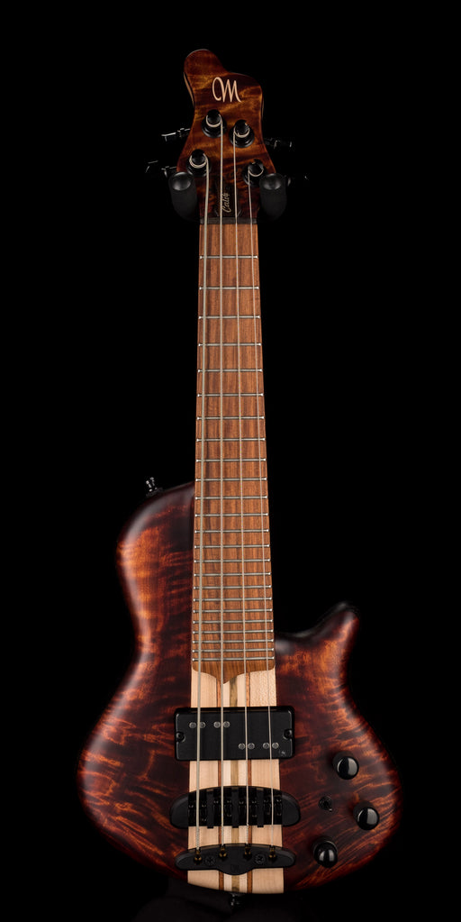 Mayones Cali4 Bass 17.5" Scale 3A Burl Maple Top/Swamp Ash Body Trans Root Beer Finish with Case