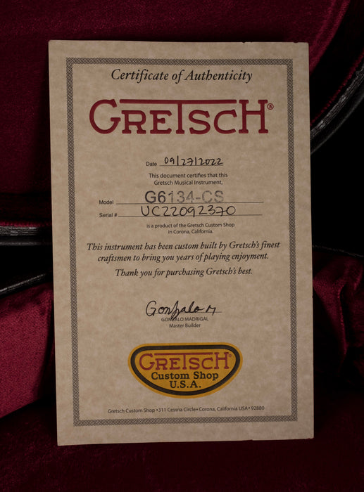 Gretsch Custom Shop Masterbuilt Gonzalo Madrigal G6134-CS 1959 Grandillo Penguin With Case