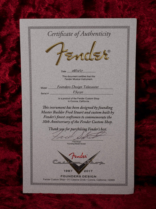 Fender '17 Custom Shop Founders Design Fred Stuart Tele Custom Owned by Ry Cooder