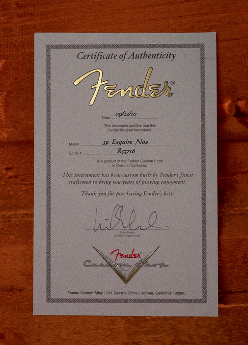 Used 2010 Fender Custom Shop 1959 Esquire Desert Sand with OHSC