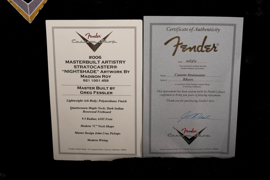 Pre-Owned Fender Custom Shop Masterbuilt Greg Fessler Madison Roy Nightshade Strat Electric Guitar
