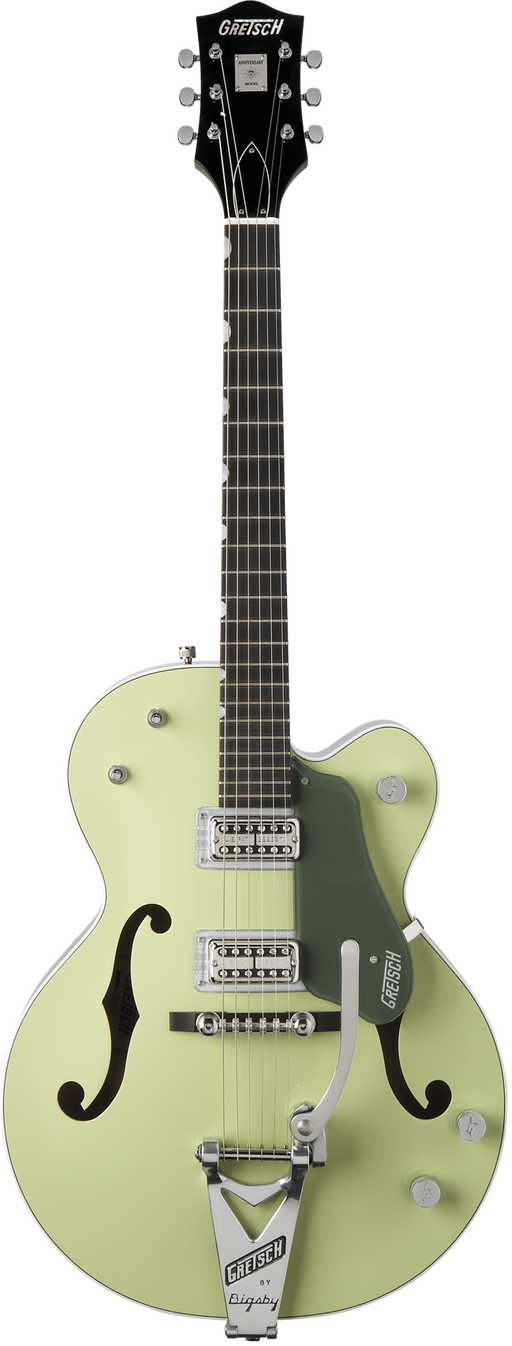 DISC - Gretsch G6118T Anniversary Rosewood Fingerboard Two-Tone Smoke Green with Bigsby