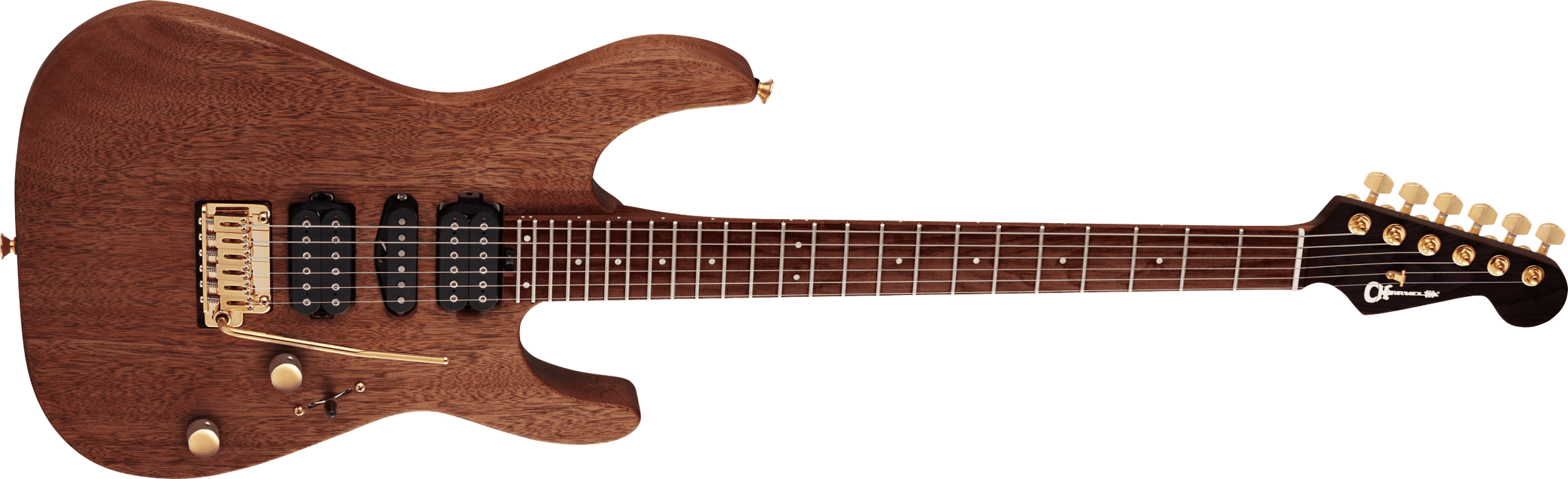 Charvel MJ DK24 HSH 2PT E Mahogany with Figured Walnut Natural Electric Guitar