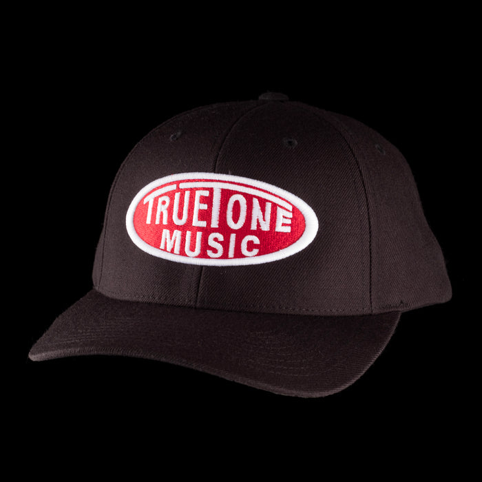 Truetone Music Classic Baseball Hat Black with Red & White Logo