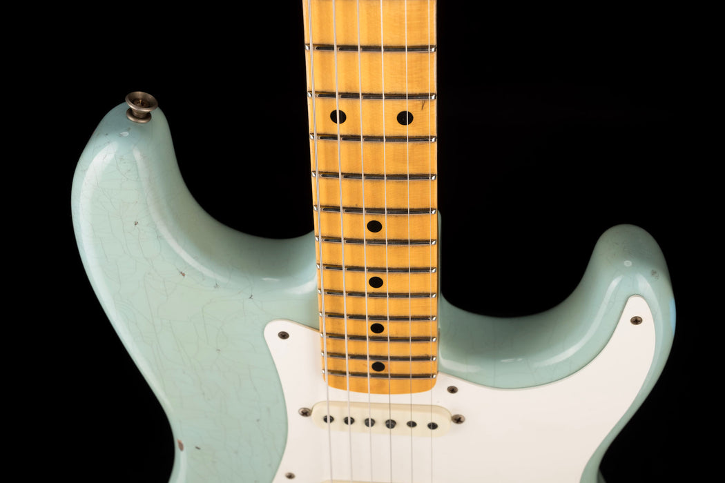 Fender Custom Shop 1957 Stratocaster Relic Faded Aged Daphne Blue Electric Guitar