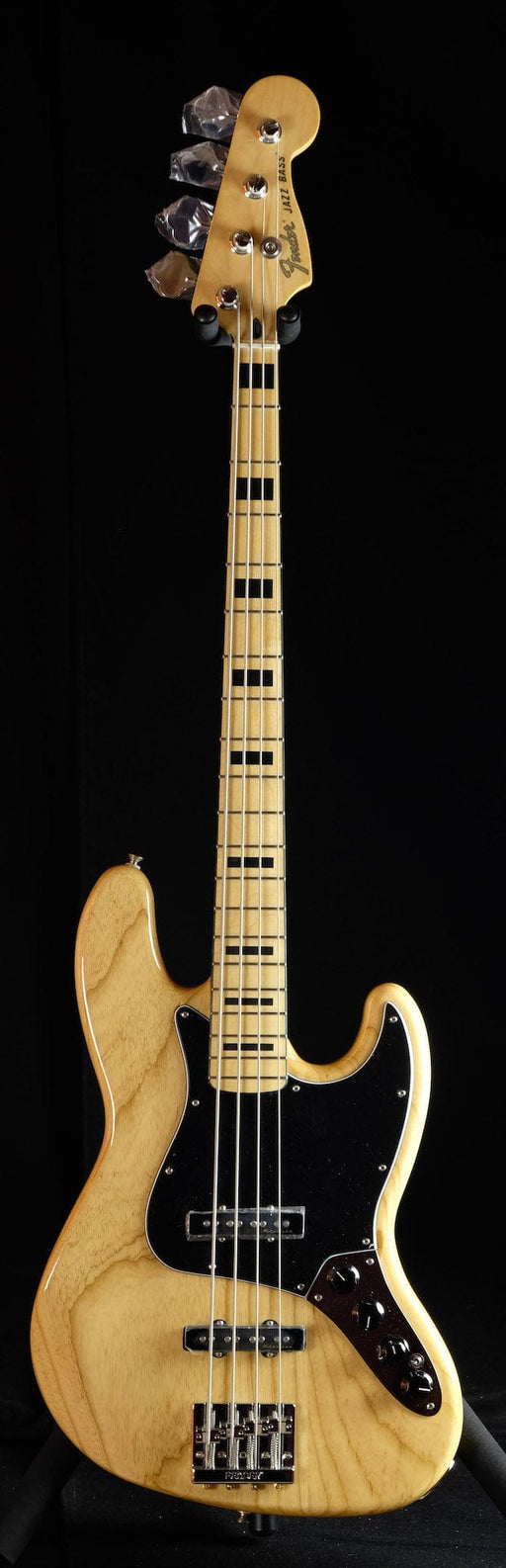 Used Fender Deluxe Active Jazz Bass Ash Body Natural Finish W/ Deluxe Gig Bag