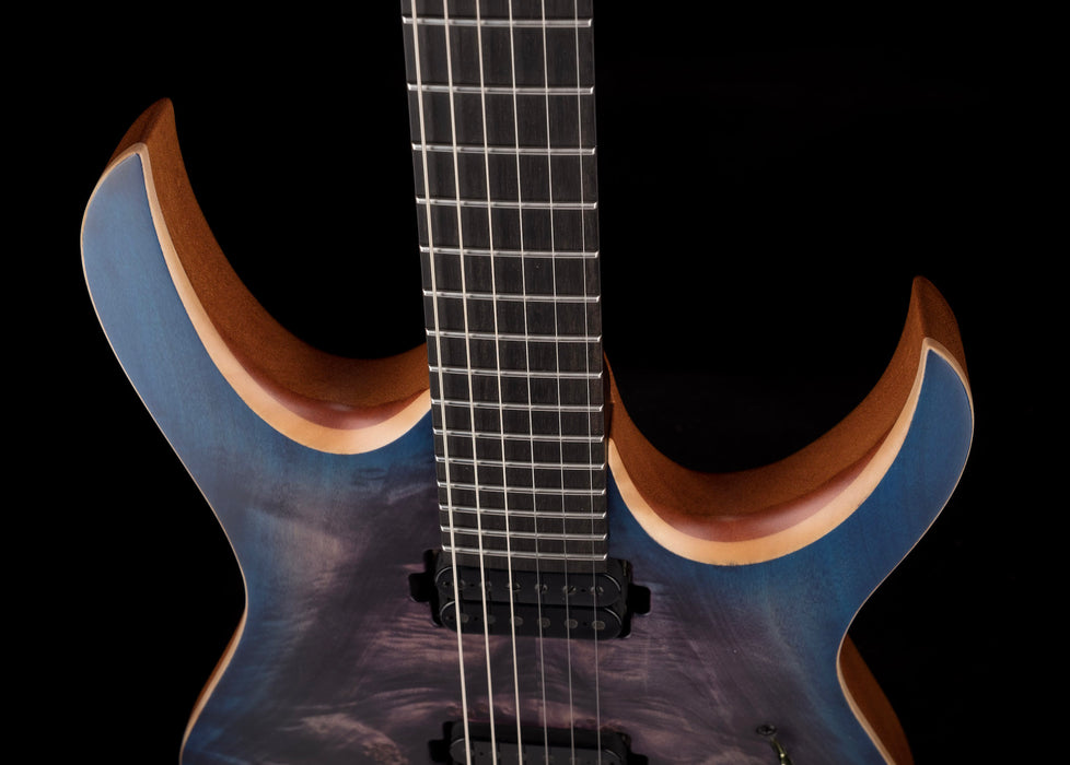 Mayones Duvell Elite 6 Dirty Purple Blue Burst Electric Guitar With Soft Case