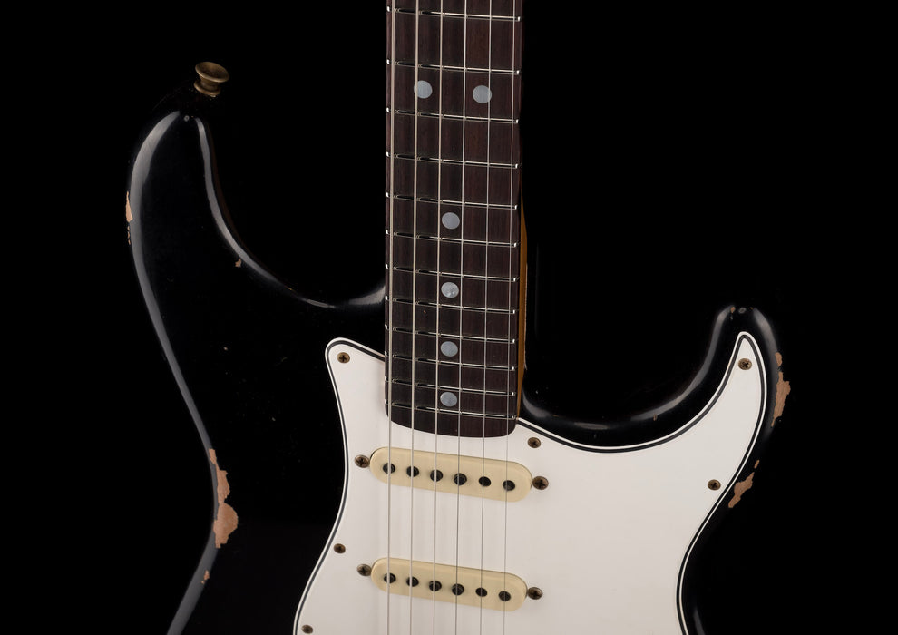 Fender Custom Shop 1967 Stratocaster Heavy Relic Aged Black Electric Guitar With Case