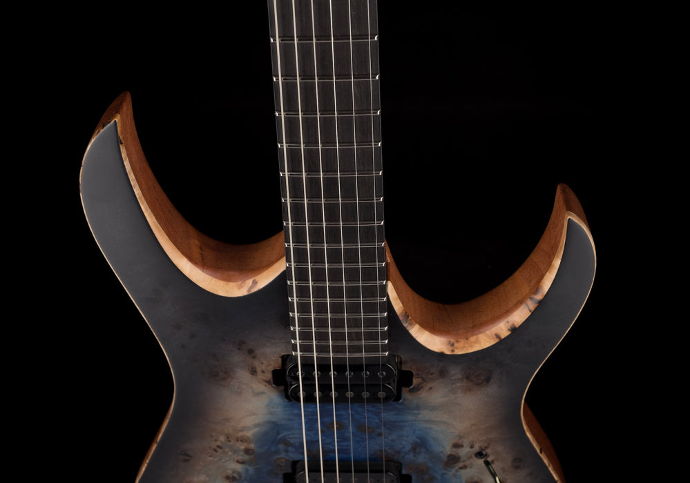 Mayones Duvell Elite 6 Galaxy Eye Blue Satine Electric Guitar With Case