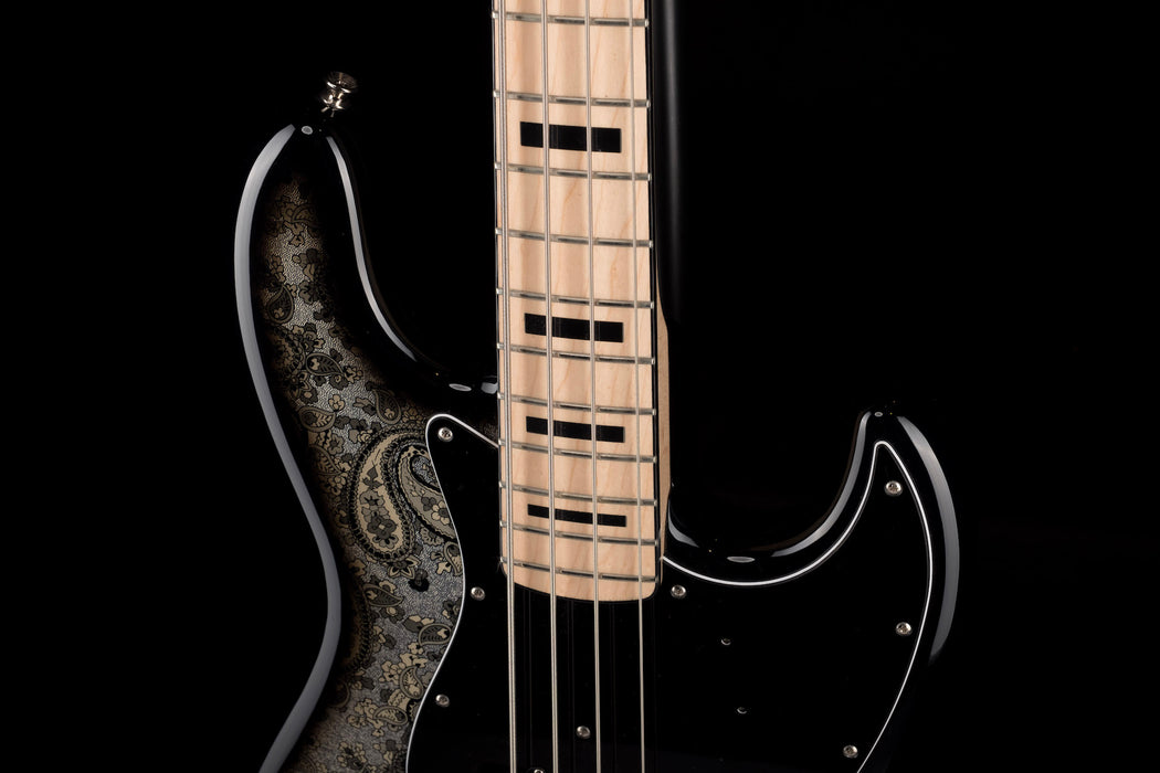 Pre Owned 2019 Fender Limited Edition Black Paisley Jazz Bass w/ Gig Bag Made in Japan