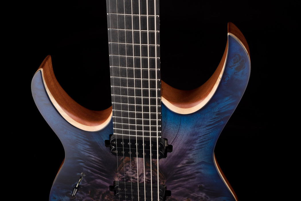 Mayones Left Handed Duvell Elite 7 String Dirty Purple Blue Burst