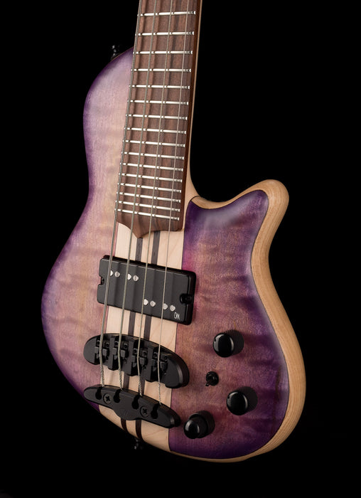 Mayones Cali4 Bass 17.5" Scale 3A Quilted Maple Top/Swamp Ash Body Trans L.U.V. Finish with Case