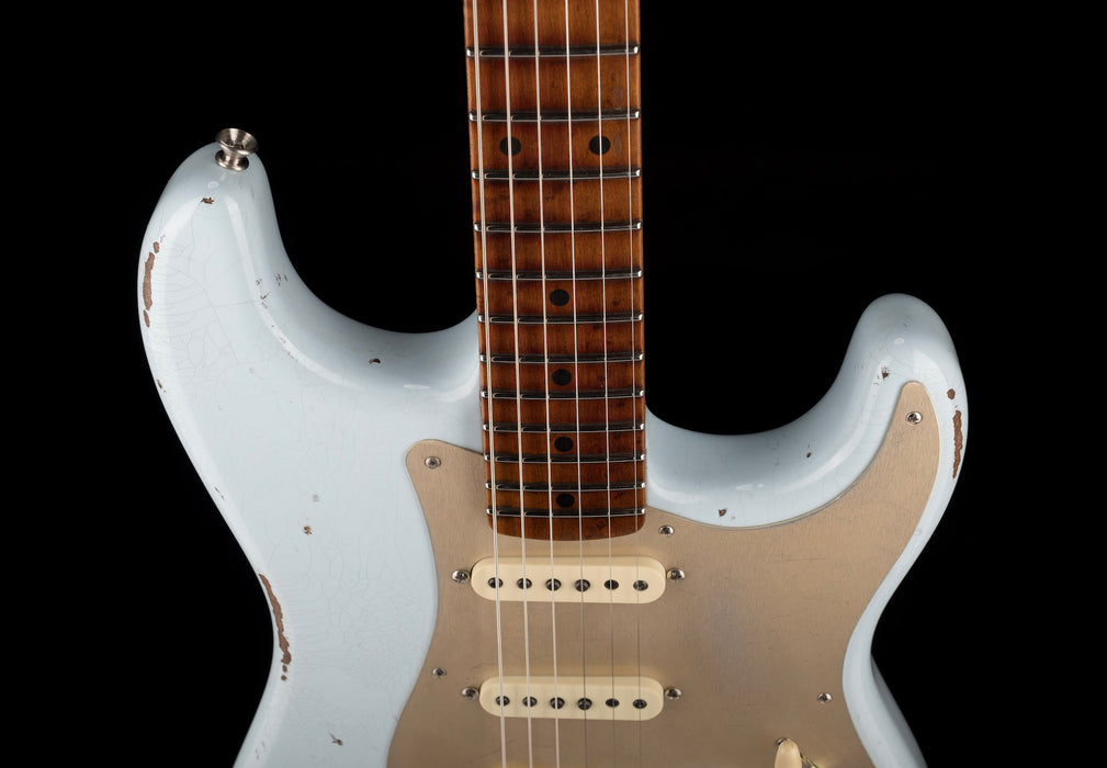 Fender Custom Shop Roasted 1956 Stratocaster Relic Faded Sonic Blue With Case
