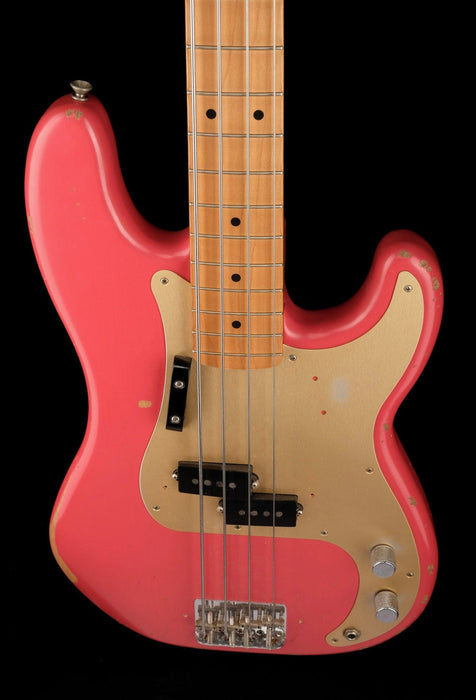 Used Fender Roadworn 50's Precision Bass Fiesta Red with Case