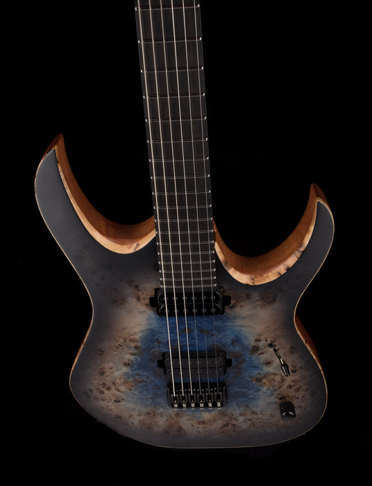 Mayones Duvell Elite 6 Galaxy Eye Blue Satine Electric Guitar With Case