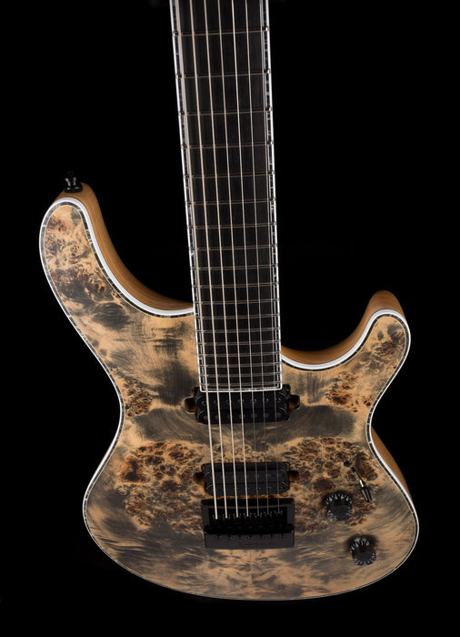 Mayones Regius 4Ever 7 String 3A Grade Eye Poplar Top Black Feather Satine Finish