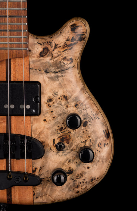 Mayones Cali4 Bass Black Limba Body 3A Poplar Top Natural Matt Finish
