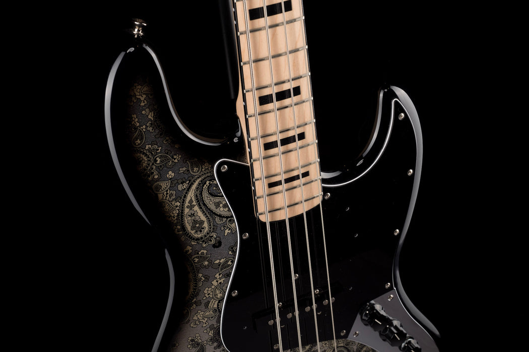 Pre Owned 2019 Fender Limited Edition Black Paisley Jazz Bass w/ Gig Bag Made in Japan