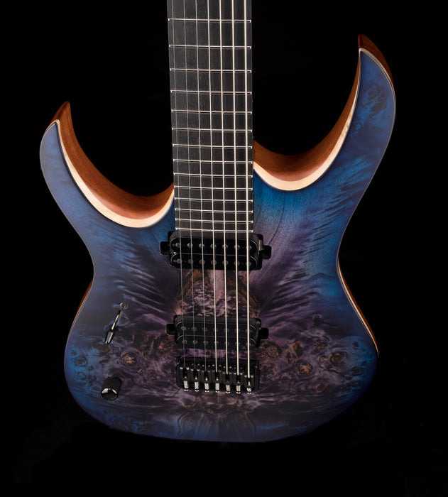 Mayones Left Handed Duvell Elite 7 String Dirty Purple Blue Burst
