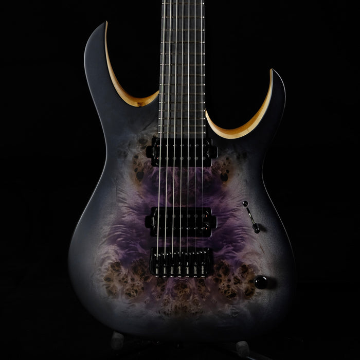 Mayones Duvell Elite 7 String Galaxy Eye Purple Satine Electric Guitar With Case
