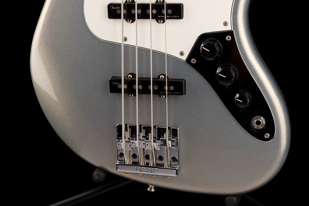 Used 2019 Fender Player Jazz Bass Modded Silver With Gig Bag