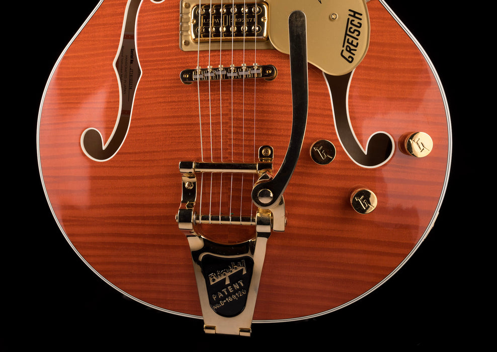Used 2017 Gretsch G6620TFM Nashville Orange Flame with OHSC