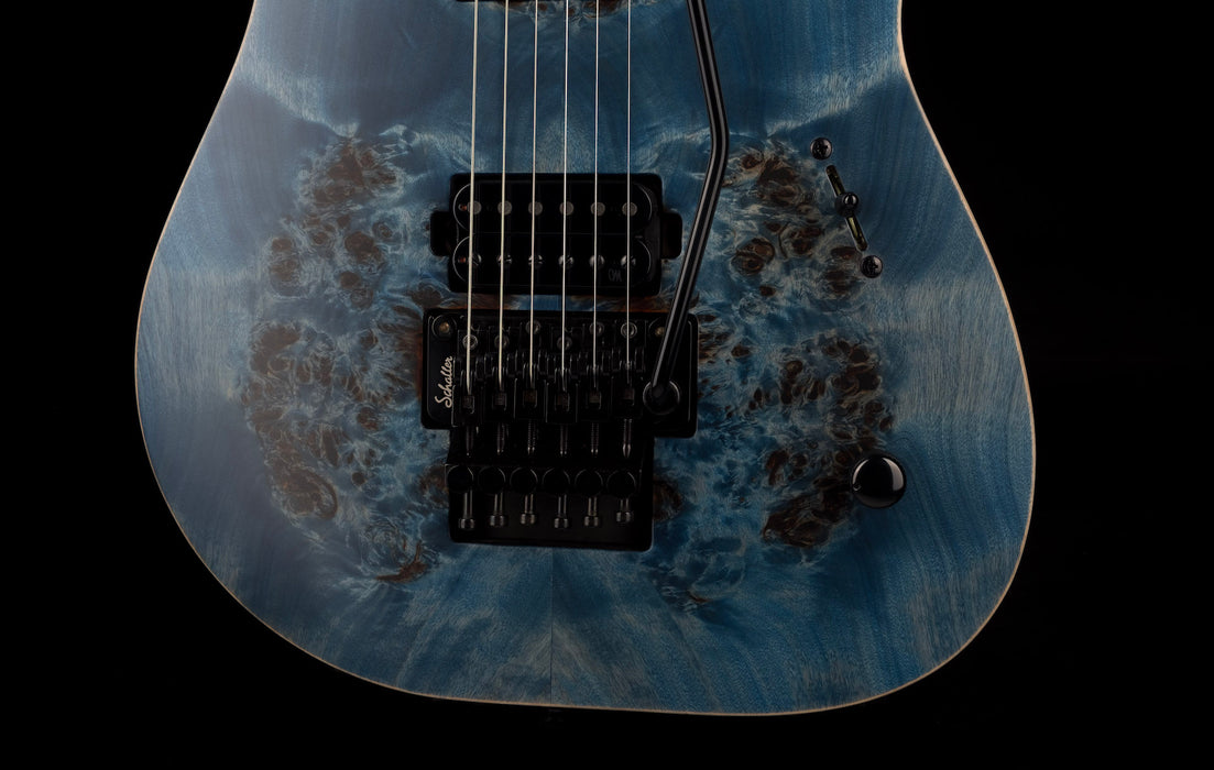 Mayones Duvell Elite Pro 6 String 27" Baritone Satine Trans Aquamarine Electric Guitar With Case