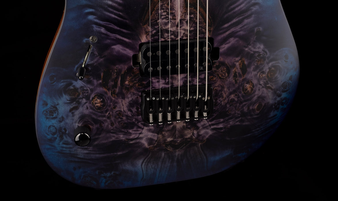 Mayones Left Handed Duvell Elite 7 String Dirty Purple Blue Burst