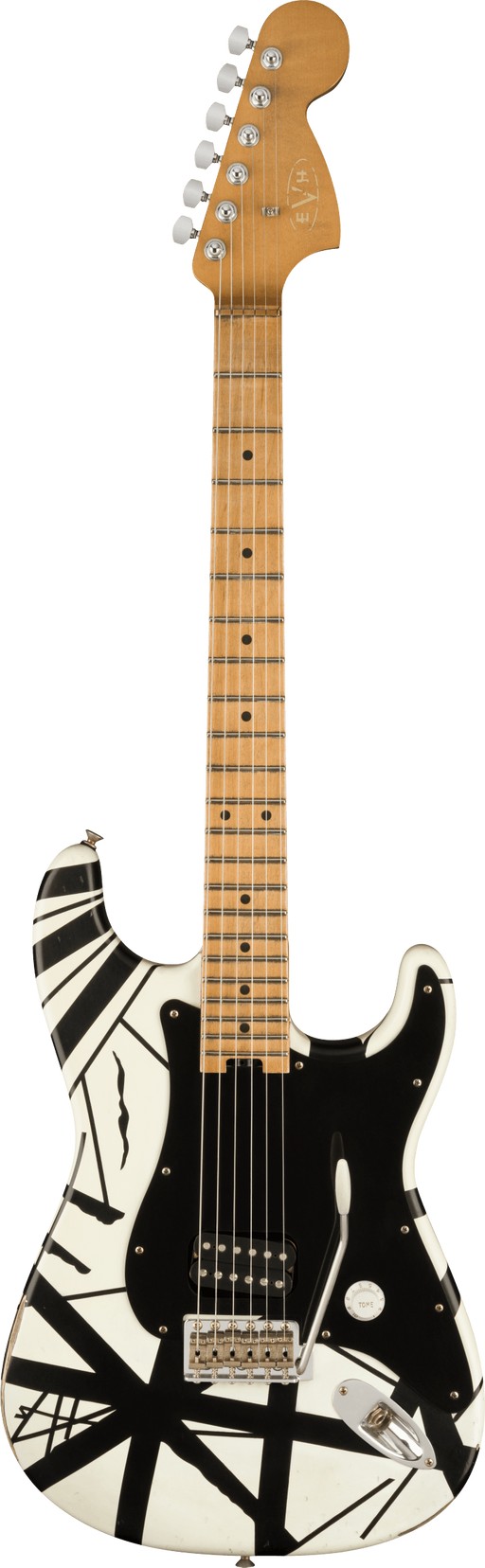 Charvel Striped Series '78 Eruption, Maple Fingerboard, White with Black Stripes Relic With Gig Bag