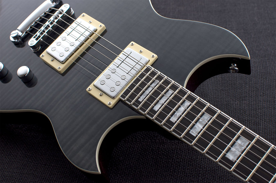 Reverend Sensei RA FM Electric Guitar Trans Black Flame Maple