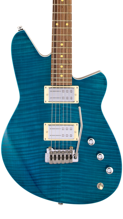 Reverend Kingbolt RA FM Roasted Maple Neck Electric Guitar Turquoise Flame Maple