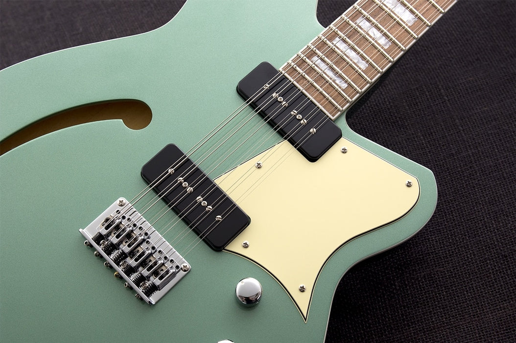 Reverend Airwave 12 String Semi Hollow Body Guitar Metallic Alpine
